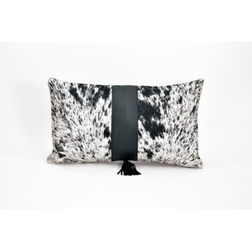 Black and white cowhide pillow best sale